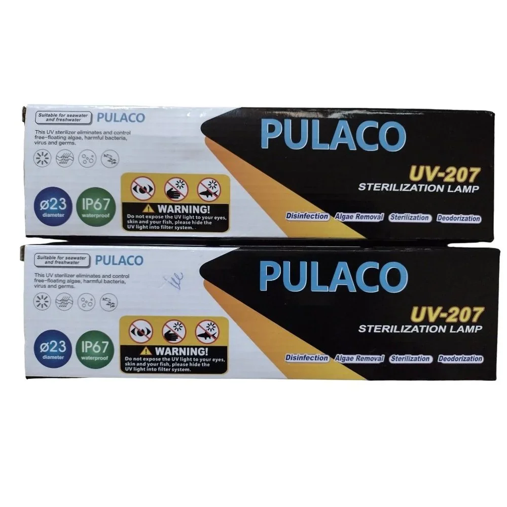 2-Pack PULACO UV-207 UV Light Aquarium Algae Clean Light Ultraviolet